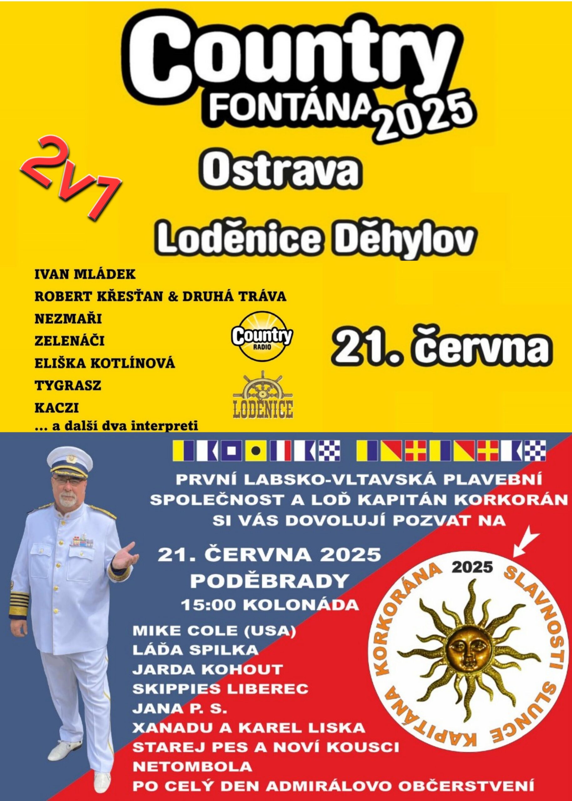 21.6.25 COUNTRY FONTÁNA OSTRAVA A SLAVNOSTI SLUNCE PODĚBRADY